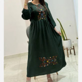 پیراهن نخی فری سایز زنانه مدل آرشیدا کد 1329 تنخور شیک و راحت چهارفصل