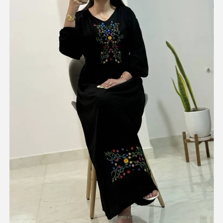 پیراهن نخی فری سایز زنانه مدل آرشیدا کد 1329 تنخور شیک و راحت چهارفصل