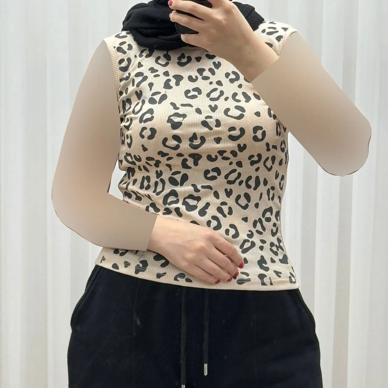 تاپ کبریتی پلنگی زنانه سایز S-XL تنخور شیک و راحت چهارفصل بدون آبرفت و چروک