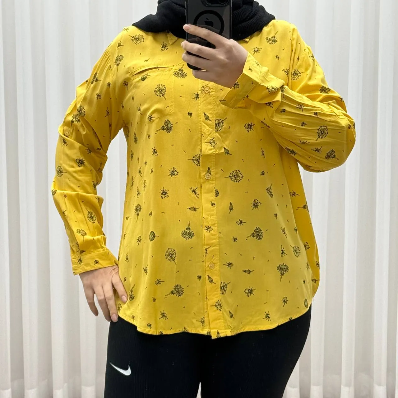 شومیز نخی زنانه مدل قاصدک فری سایز تا 50 کد 1366 تنخور شیک و راحت چهارفصل دکمهدار بدون سایه انداختن