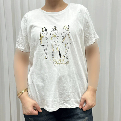 تیشرت نخی پنبه زنانه LC Waikiki چهارفصل تنخور راحت سایزبزرگ