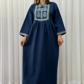 پیراهن لینن چاپی ساره فری سایز تا 48 بنددار چهارفصل شیک راحت بدون آبرفت و رنگرفت