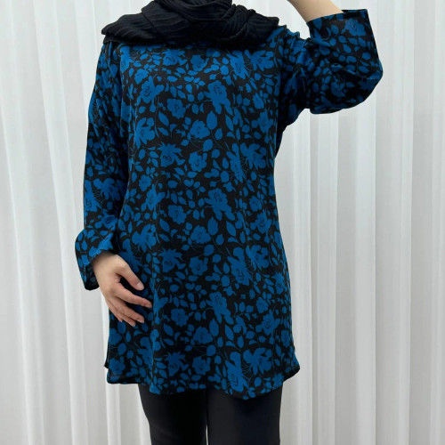 تونیک نخی فری سایز تا سایز 52 زنانه مدل ثمین طرحدار کمربنددار چهارفصل شیک راحت