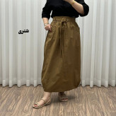 دامن کتان زنانه فری سایز شیک و راحت کد 1301 مناسب تا سایز 48 چهارفصل