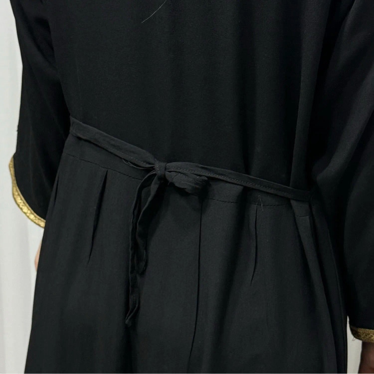 پیراهن ساحلی نخی زنانه فری سایز تا 50 مدل نوار مربعی شسته شده بدون آبرفت و رنگ رفت یقه گرد کمربند دار مناسب چهارفصل