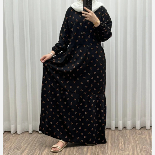 پیراهن ساحلی زنانه گلریز جلو دکمه دار فری سایز تا 46 جنس نخ کمربند دار مناسب چهار فصل