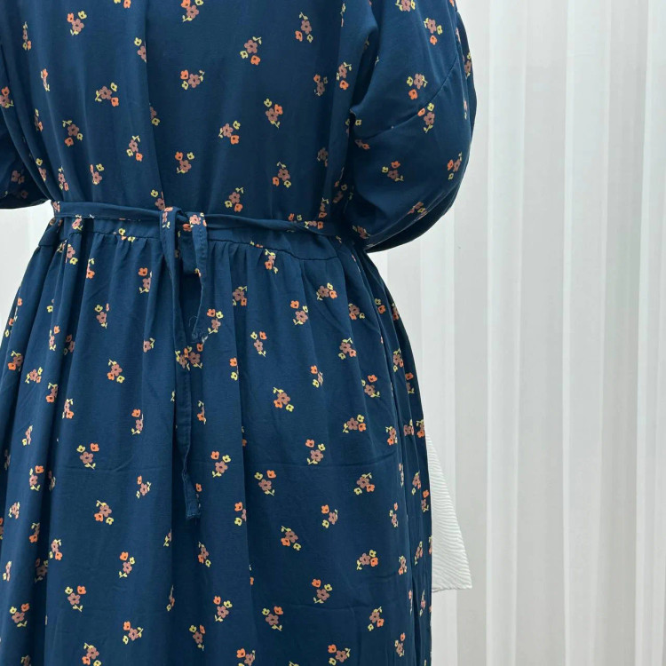 پیراهن ساحلی زنانه گلریز جلو دکمه دار فری سایز تا 46 جنس نخ کمربند دار مناسب چهار فصل