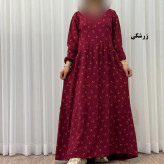 پیراهن ساحلی زنانه گلریز نخی فری سایز تا 48 آیدایی کمربند دار شیک و راحت چهارفصل