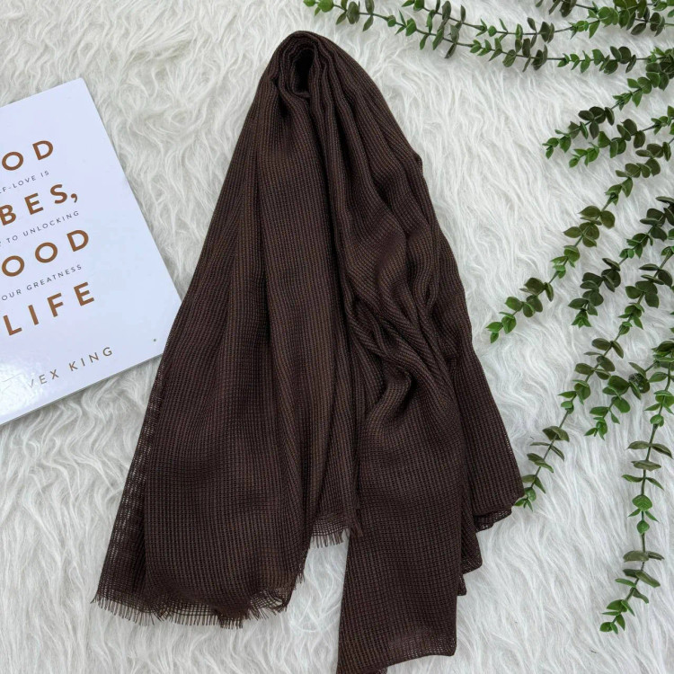 شال کنفی لبه ریش نخی قواره بزرگ 200x80 سانتیمتر کد 1339 بدون آبرفت و رنگرفت