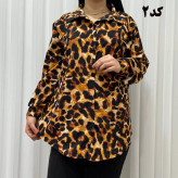 شومیز زنانه مجلسی پلنگی کرپ الیزه فری سایز تا 48 چهارفصل شیک و راحت بدون چروک و آبرفت