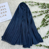 شال پلیسه نخی ساده زنانه قواره بزرگ 200×80 سانتیمتر بدون آبرفت و چروک