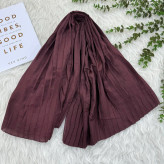 شال پلیسه نخی ساده زنانه قواره بزرگ 200×80 سانتیمتر بدون آبرفت و چروک