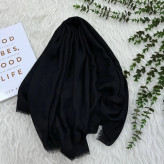 شال کنفی لبه ریش نخی قواره بزرگ 200x80 سانتیمتر کد 1339 بدون آبرفت و رنگرفت