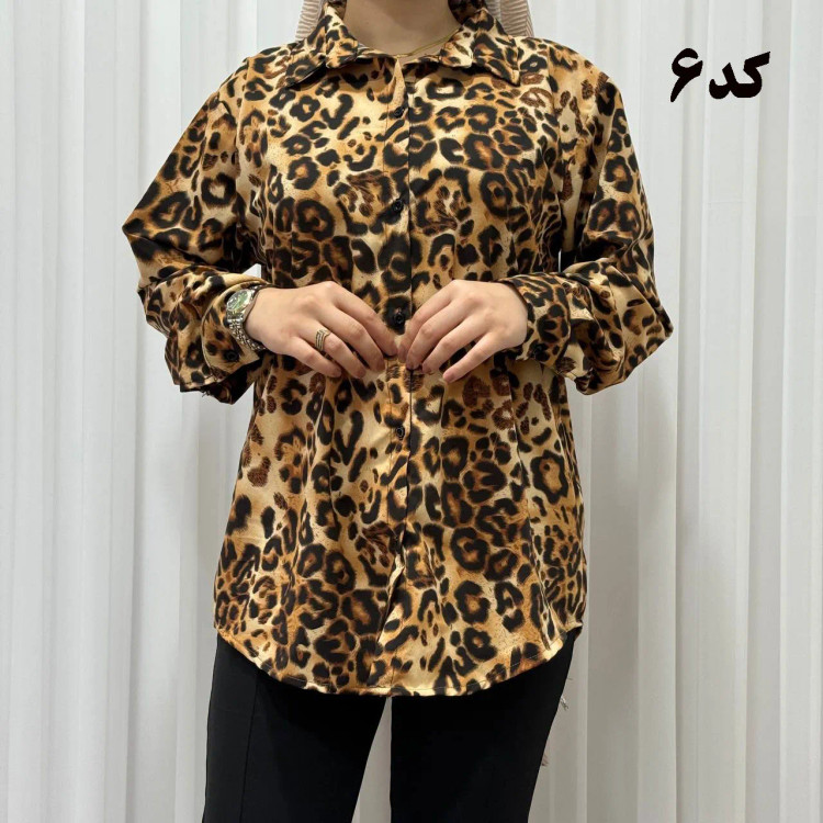 شومیز زنانه مجلسی پلنگی کرپ الیزه فری سایز تا 48 چهارفصل شیک و راحت بدون چروک و آبرفت