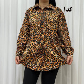 شومیز زنانه مجلسی پلنگی کرپ الیزه فری سایز تا 48 چهارفصل شیک و راحت بدون چروک و آبرفت