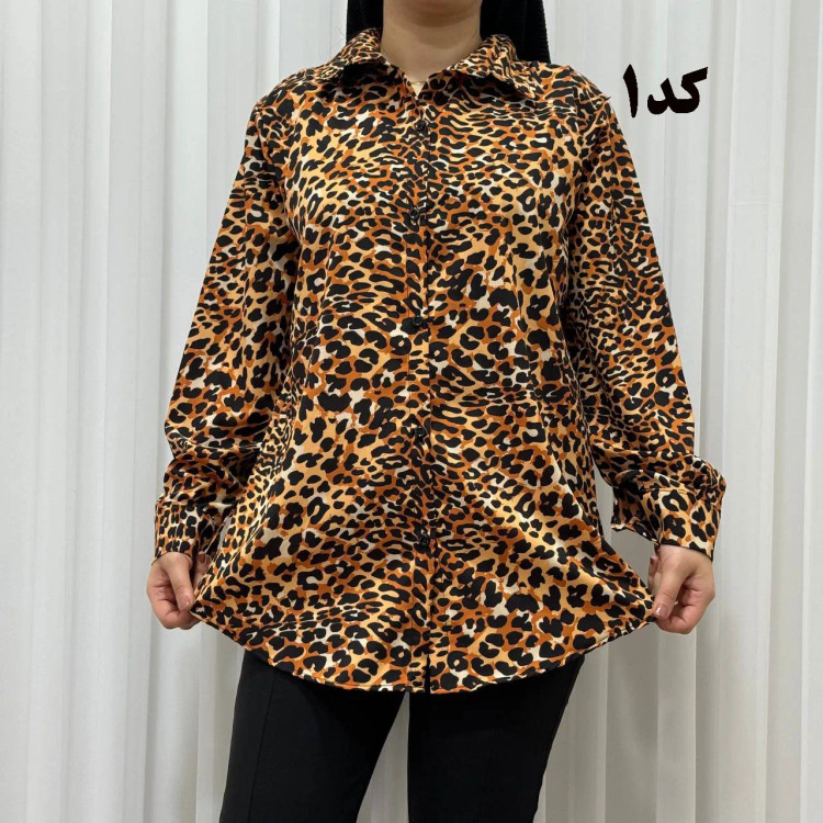 شومیز زنانه مجلسی پلنگی کرپ الیزه فری سایز تا 48 چهارفصل شیک و راحت بدون چروک و آبرفت