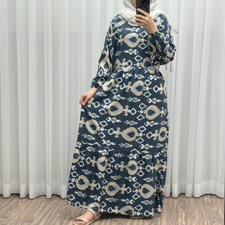 پیراهن ساحلی زنانه فلور بوگاتی مدل افسون کد 920 فری سایز تا 46 چهارفصل شیک و راحت بدون چروک و آبرفت و رنگ رفت بدون بدن نما کمربند دار