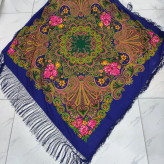 روسری نخی ترکمن قواره 140 کد R100174 وارداتی قابل استفاده 4 فصل