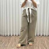 شلوار الیاف طبیعی زنانه فری سایز تا سایز 46 تن خور شیک و راحت چهارفصل بدون چروک و آبرفت