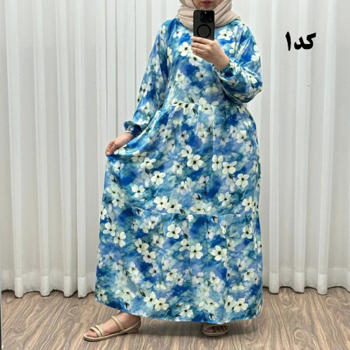 پیراهن نخی خارجی مدل هیوا فری سایز مناسب تا سایز 50 چهارفصل شیک راحت با بند کمر و کمربند بدون دکمه جلو بدون سایه انداختن