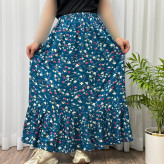 دامن زنانه بلند نخی خارجی فری سایز تا 48 آبرفت تا 5 سانت سایه نمیاندازد