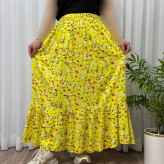 دامن زنانه بلند نخی خارجی فری سایز تا 48 آبرفت تا 5 سانت سایه نمیاندازد