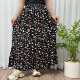 دامن زنانه بلند نخی خارجی فری سایز تا 48 آبرفت تا 5 سانت سایه نمیاندازد