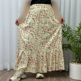 دامن زنانه بلند نخی خارجی فری سایز تا 48 آبرفت تا 5 سانت سایه نمیاندازد