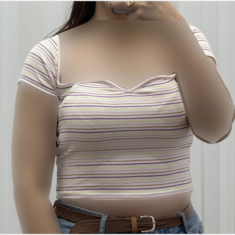 کراپ کبریتی یقه خشتی زنانه و دخترانه کد 1076 تنخور شیک چهارفصل