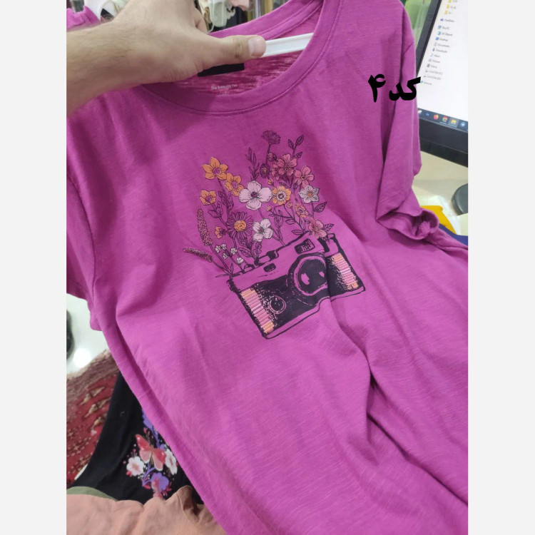 تیشرت طرحدار وارداتی نخ پنبه چهارفصل زنانه دخترانه سایز S تا XXXL کد 1175