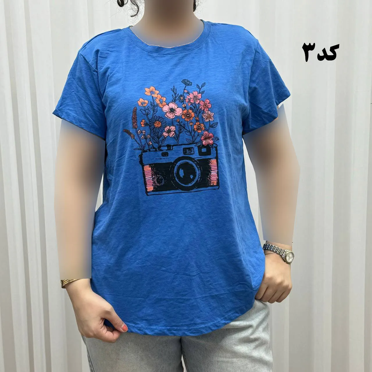 تیشرت طرحدار وارداتی نخ پنبه چهارفصل زنانه دخترانه سایز S تا XXXL کد 1175