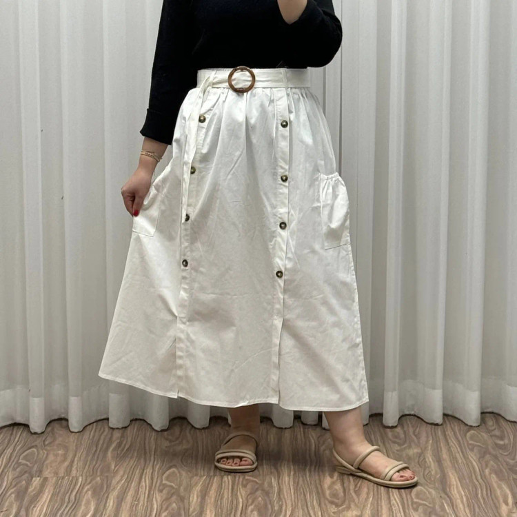 دامن کتان زنانه فری سایز تا 48 قد 90 سانتیمتر چهارفصل شیک و راحت بدون آبرفت و رنگ رفتگی