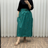 دامن کتان زنانه فری سایز تا 48 قد 90 سانتیمتر چهارفصل شیک و راحت بدون آبرفت و رنگ رفتگی