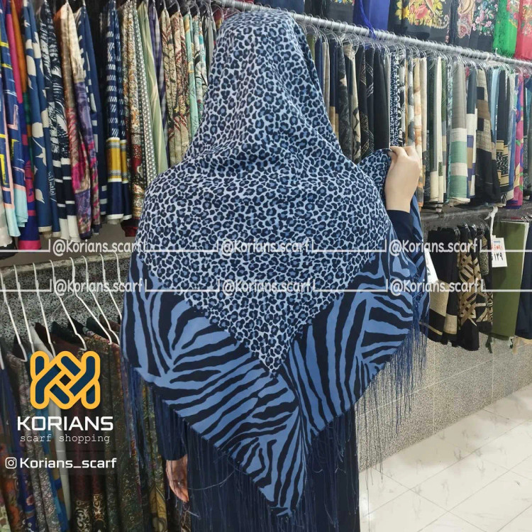 روسری نخی ترکمن قواره 140x140 طرح سنتی کد Rt20960