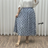 دامن گیپور خال خالی زنانه فری سایز شیک و راحت مناسب تا سایز 46 چهارفصل