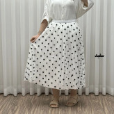 دامن گیپور خال خالی زنانه فری سایز شیک و راحت مناسب تا سایز 46 چهارفصل