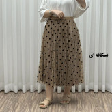 دامن گیپور خال خالی زنانه فری سایز شیک و راحت مناسب تا سایز 46 چهارفصل