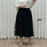 دامن گیپور خال خالی زنانه فری سایز شیک و راحت مناسب تا سایز 46 چهارفصل