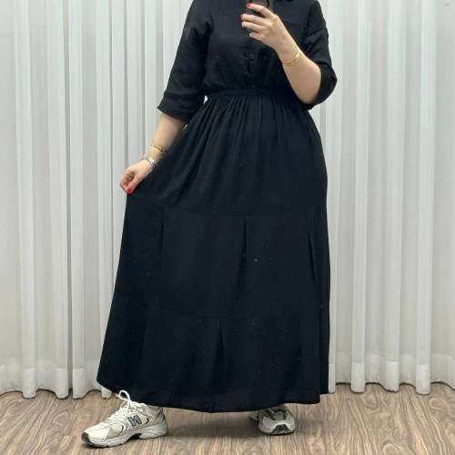 دامن نخی طبقهای ساده فری سایز زنانه تا سایز 50 تنخور شیک و راحت مناسب چهارفصل