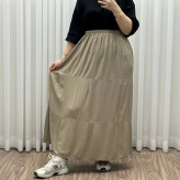 دامن نخی طبقهای ساده فری سایز زنانه تا سایز 50 تنخور شیک و راحت مناسب چهارفصل