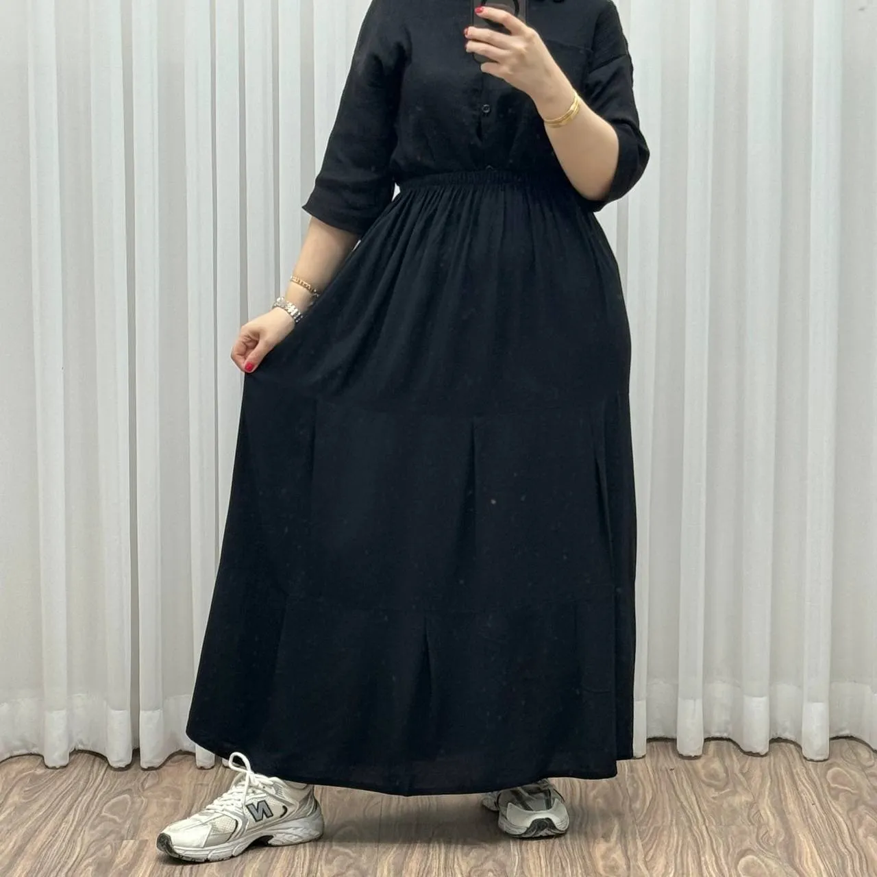 دامن نخی طبقهای ساده فری سایز زنانه تا سایز 50 تنخور شیک و راحت مناسب چهارفصل