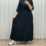 دامن نخی طبقهای ساده فری سایز زنانه تا سایز 50 تنخور شیک و راحت مناسب چهارفصل