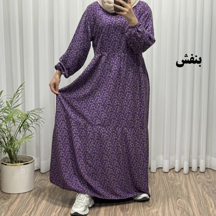 پیراهن نخی زنانه فری سایز تا 50 شسته شده بدون آبرفت و رنگ رفت بنددار چهارفصل تنخور شیک راحت مناسب باردار و روزمره