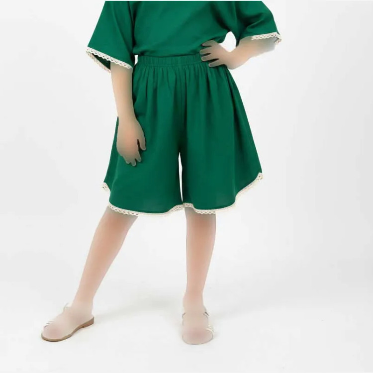 شلوارک نخی خانگی فری سایز زنانه کد 1503 تن خور شیک و راحت چهارفصل بدون بدن نما