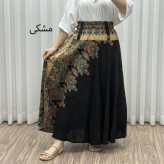 دامن وارداتی اندونزی مدل آینهکاری کد 1609 فری سایز تا 48 سوپر نخ چهارفصل آستر دار بدون بدن نما