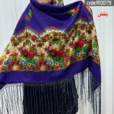 روسری نخی ترکمن کد R100179 قواره 140x140 وارداتی ترکیه ریشه دستباف