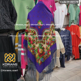 روسری نخی ترکمن کد R100179 قواره 140x140 وارداتی ترکیه ریشه دستباف