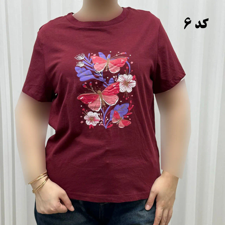 تیشرت طرحدار وارداتی کد 1172 بدون آبرفت و رنگ رفت چروک نمیشود سایزبندی کامل
