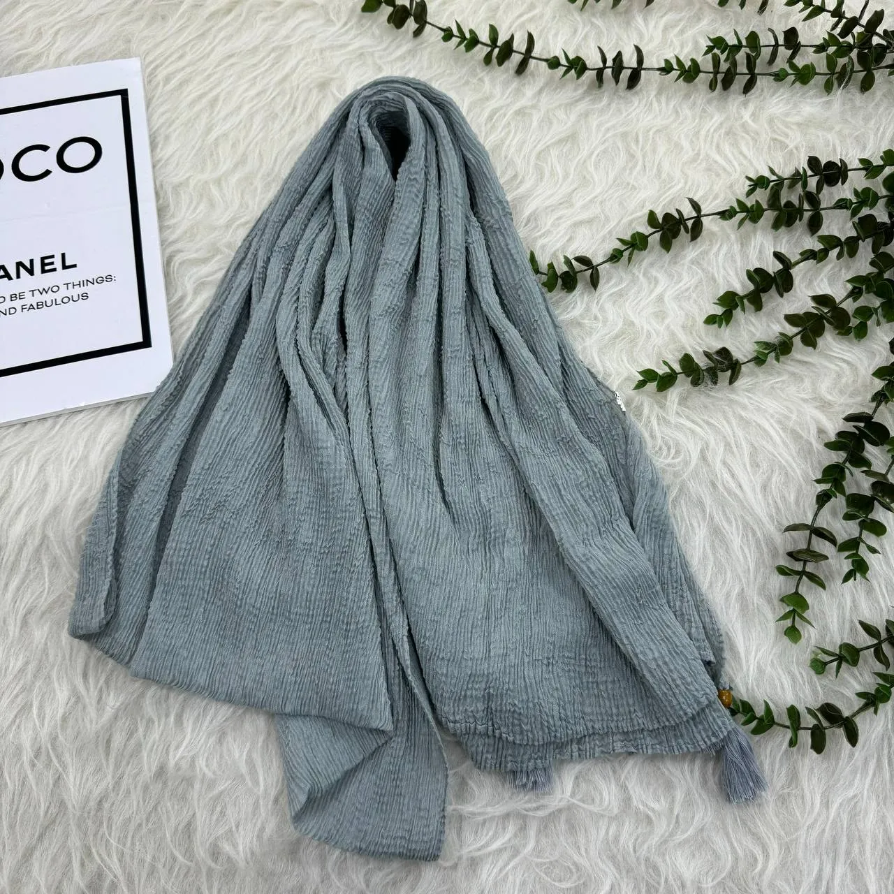 شال نخی برشکا ساده وارداتی پرز نده سُر نخوره قواره 210x85 کد 993