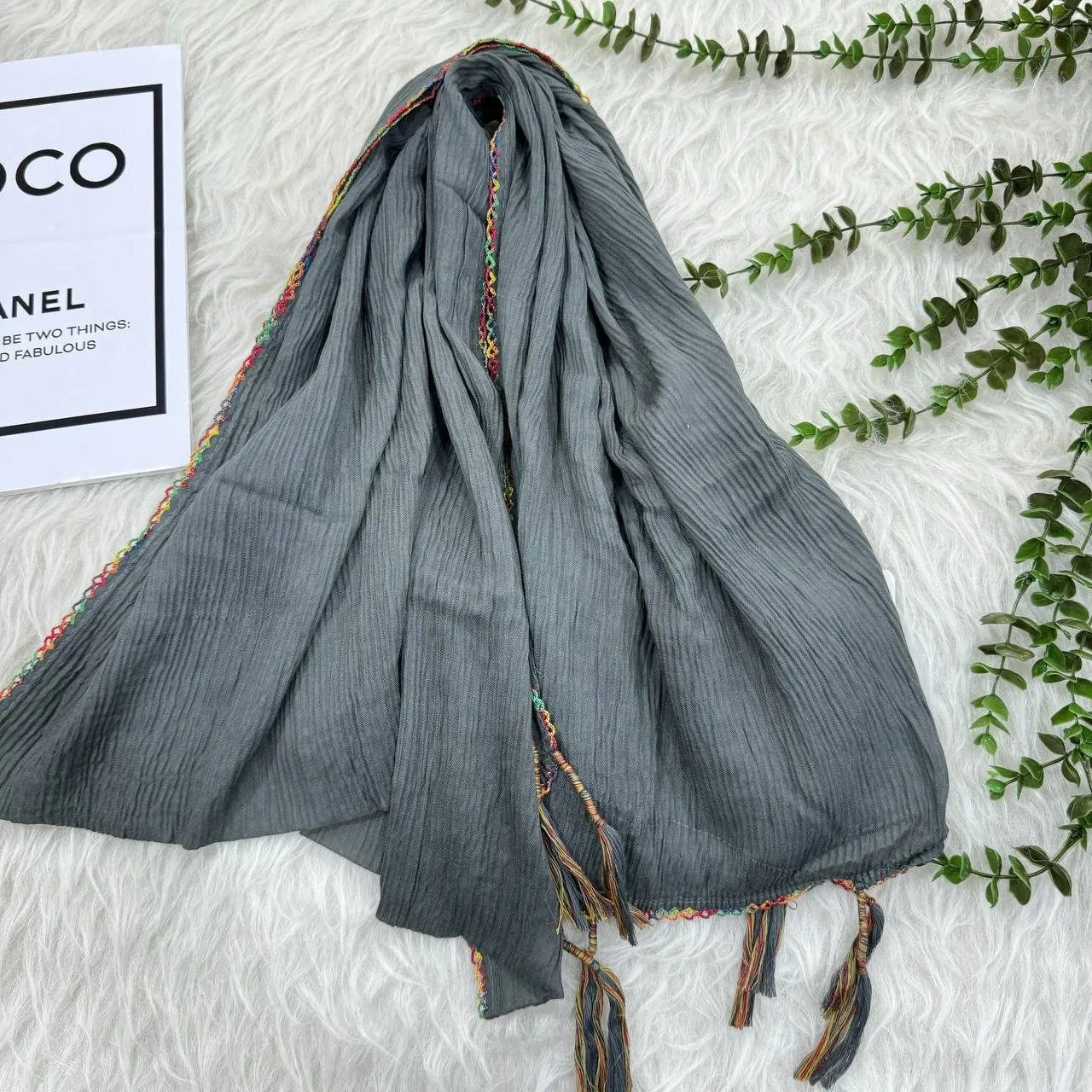 شال برشکا ساده وارداتی کد 988 بدون آبرفت و رنگ رفت